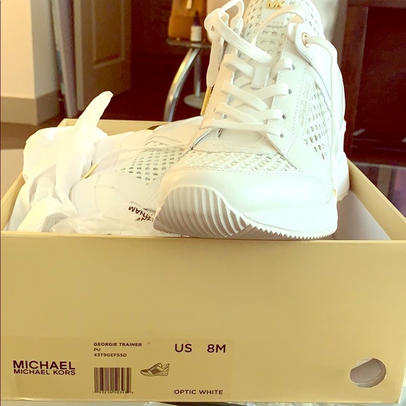 michael kors optic white sneakers